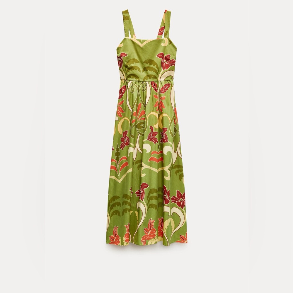NWT ZARA PRINTED MIDI DRESS ZW COLLECTION